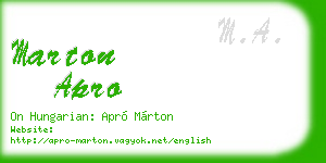 marton apro business card