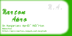 marton apro business card